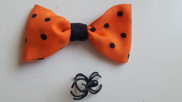Nœud pour cheveux orange avec bague amovible – Image 3