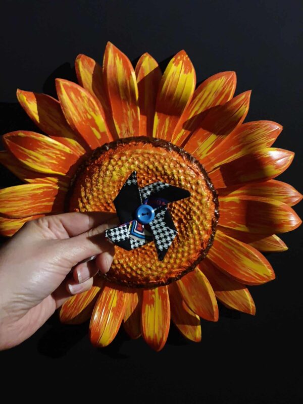 Petite pince à cheveux origami moulin pieds de poule