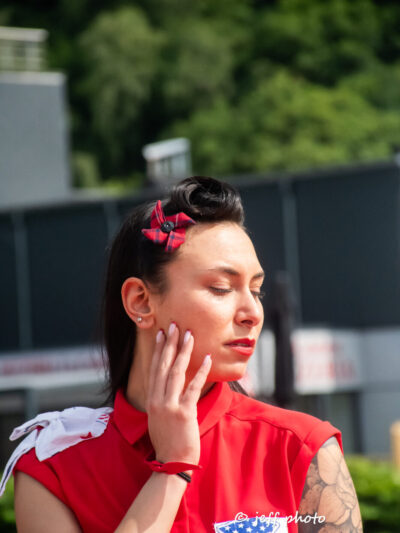 Petite pince à cheveux origami moulin rouge Ecosse