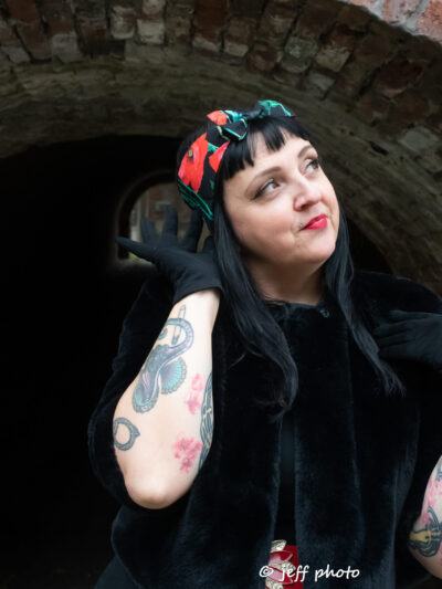 Bandeau noeud motif coquelicot