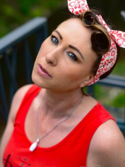 Bandeau cheveux fin coton léopard rouge et blanc