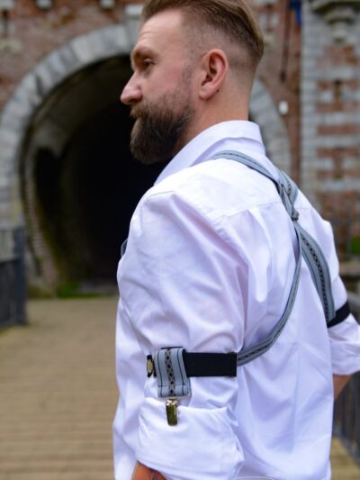 Elastiques pour manches de chemise gris à motif