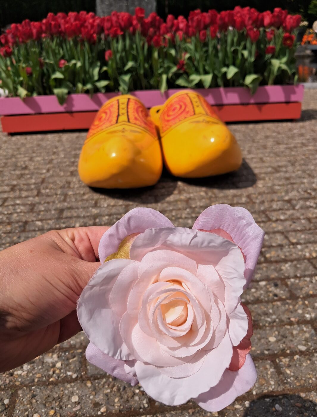 Grande pince à cheveux fleur vieux rose – Image 2